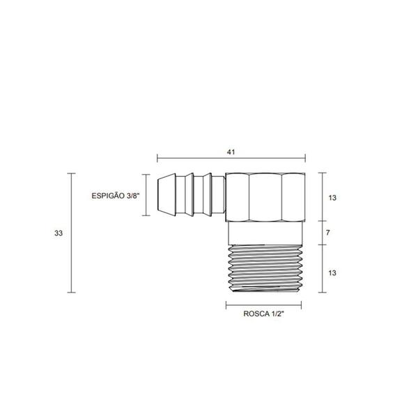 Imagem de Adaptador Blukit Vertical Para Instalação de Gás 180102