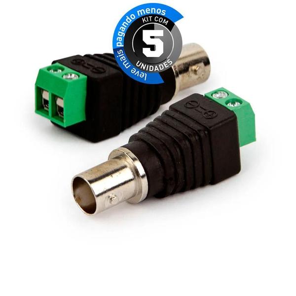 Imagem de Adaptador Borne Plug Bnc Fêmea - Kit Com 5