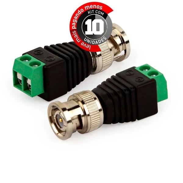 Imagem de Adaptador Borne Plug Bnc Macho - Kit Com 10