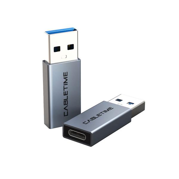 Imagem de Adaptador CableTime USB A Macho Para USB C 3.0 Fêmea OTG 4cm