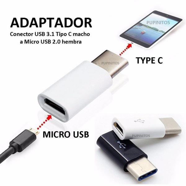 Imagem de Adaptador cabo tipo C Macho Para V8 Femea conector USB