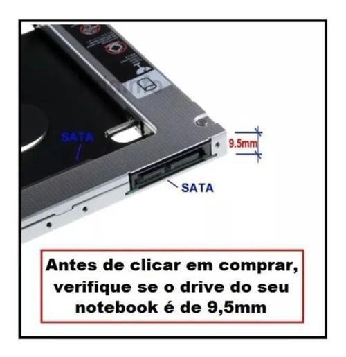 Imagem de Adaptador Caddy DVD para 2.5 SATA 9.5mm - B-max