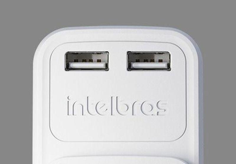 Imagem de Adaptador Carregador  2 Tomada 2 Usb Dupla Eac 202 Parede - INTELBRAS