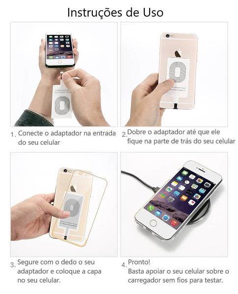 Imagem de Adaptador Carregador Sem Fio Indução para Celular Tablet