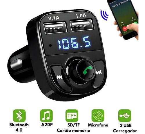 Imagem de Adaptador Carregador Transmissor Usb Bluetooth Automotivo