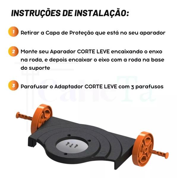 Imagem de Adaptador Com Roda Para Aparador De Grama Suporte Corte Leve