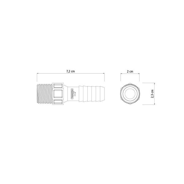 Imagem de Adaptador com Rosca Externa 1/2 polegada Tramontina para Mangueiras - a granel