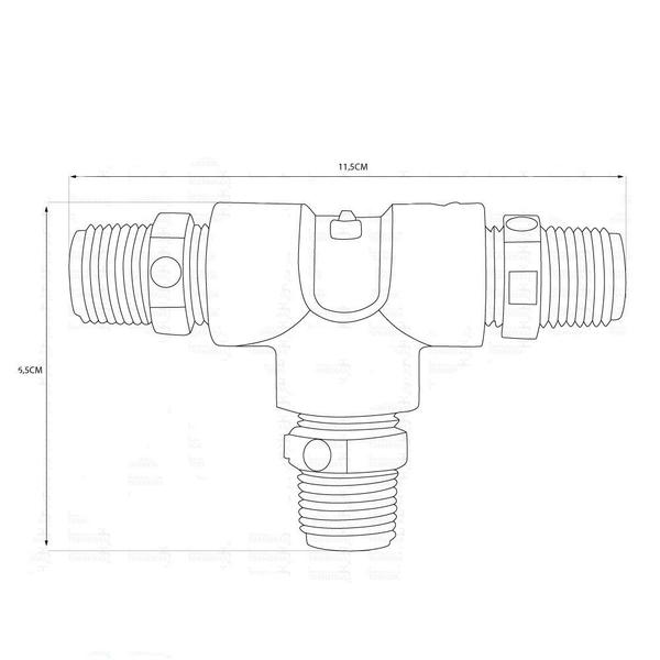 Imagem de Adaptador Conector cano T Para Torneira Monocomando Em Pvc