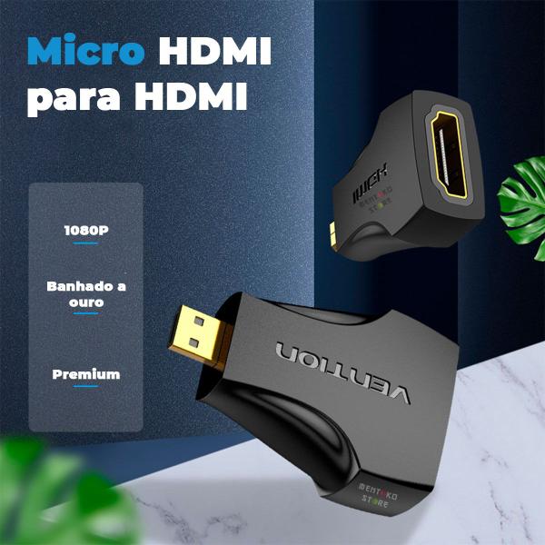 Imagem de Adaptador Conector Hdmi Femea x Micro Hdmi Macho Vention