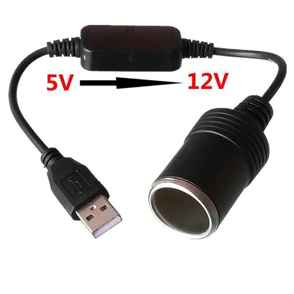 Imagem de Adaptador Conversor 5V Usb Para 12V Tomada Carro Barco 120Cm