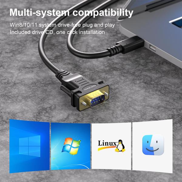 Adaptador conversor de cabo serial USB-C para RS232 DB9 OIKWAN Imagem de Adaptador conversor de cabo serial USB-C para RS232 DB9 OIKWAN