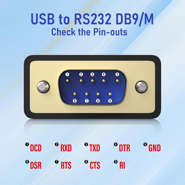 Adaptador conversor de cabo serial USB-C para RS232 DB9 OIKWAN Imagem de Adaptador conversor de cabo serial USB-C para RS232 DB9 OIKWAN