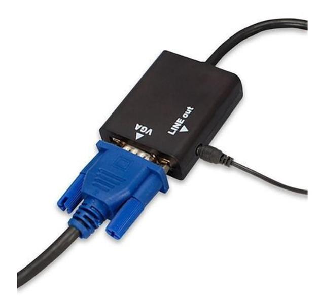 Adaptador Conversor de Vídeo Hdmi para Vga com saída de Áudio P2 para Computador Notebook Placa de Vídeo Monitor - KNUP Imagem de Adaptador Conversor de Vídeo Hdmi para Vga com saída de Áudio P2 para Computador Notebook Placa de Vídeo Monitor