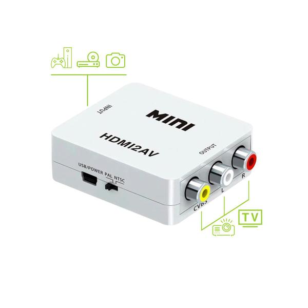 Imagem de Adaptador Conversor Digital AV2 para HDMI Televisão Notebook