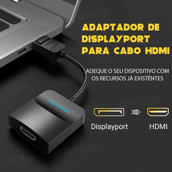 Imagem de Adaptador Conversor DP Displayport Macho p/ HDMI Fêmea 1080p