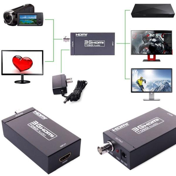 Imagem de Adaptador Conversor HDMI Para SDI 1080p BNC SDI/ HD SDI /3G SDI