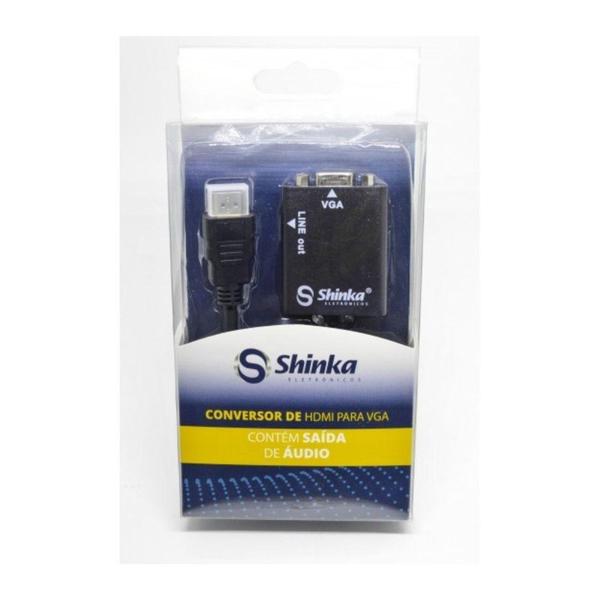 Imagem de Adaptador Conversor HDMI para VGA Com Audio Shinka