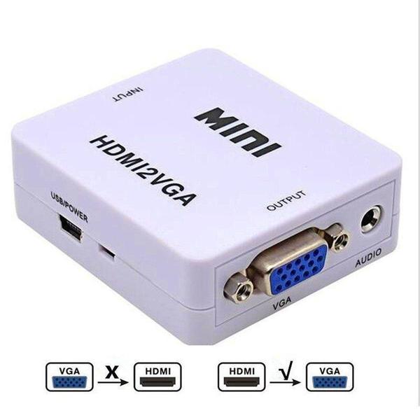 Imagem de Adaptador Conversor HDMI Para VGA Transmite Áudio E Vídeo - Fmsp