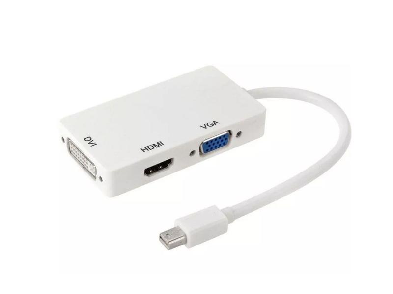 Imagem de Adaptador conversor Mac Thunderbolt mini 3x1 Hdmi Vga DVI