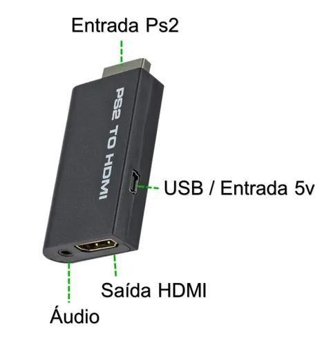 Imagem de Adaptador Conversor Ps2 Audio Vídeo Av Para Cabo Hdm