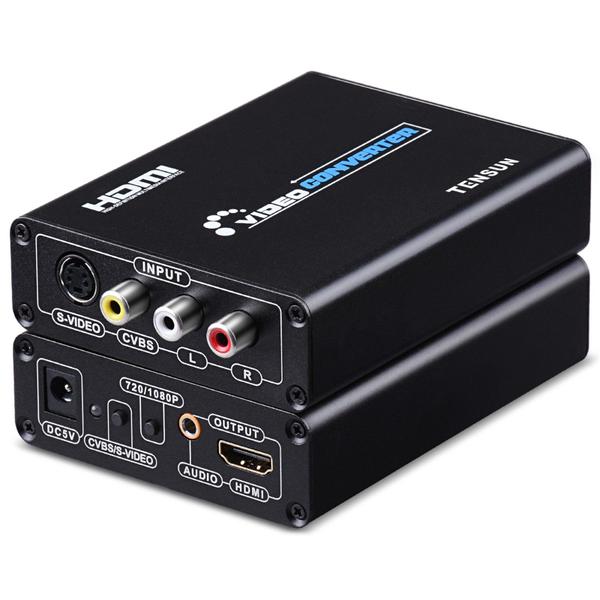 Imagem de Adaptador conversor Tensun 3RCA AV CVBS Composite e S-Video para HDMI