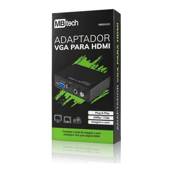 Imagem de Adaptador Conversor Vga Para Hdmi Áudio Com Fonte Mb84243