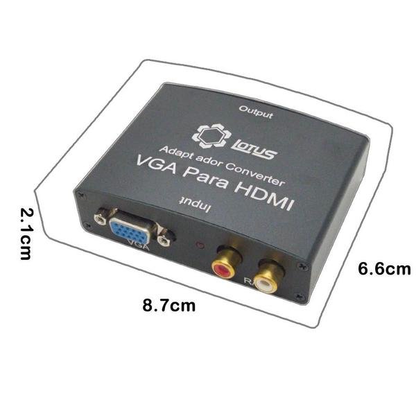 Imagem de Adaptador Conversor Vga Para Hdmi Vídeo E Áudio Lt-108