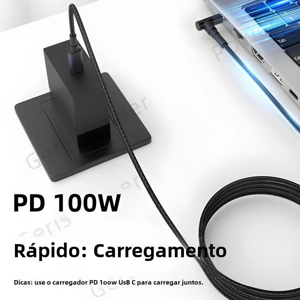 Imagem de Adaptador de Alimentação USB-C 100W para Laptop HP, Asus, Lenovo e Dell - com Certificação Dual E-Mark