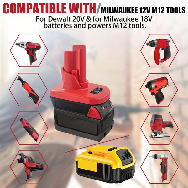 Imagem de Adaptador de bateria Laimiao para Milwaukee M18 18V a M12 12V