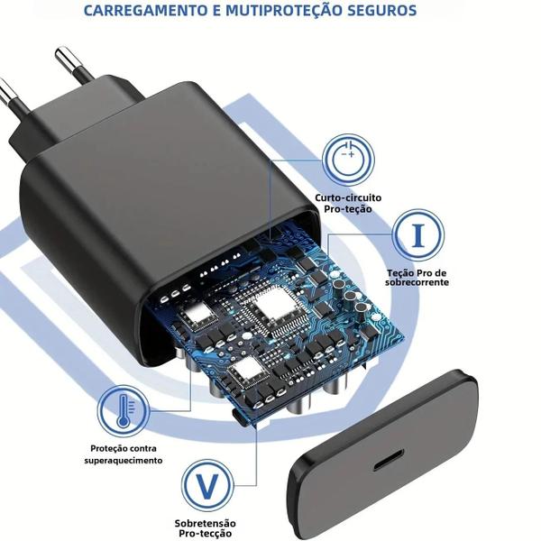 Imagem de Adaptador de Carregamento Rápido USB-C 45W para Celulares e Tablets