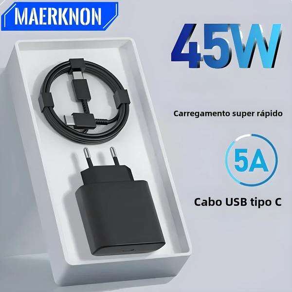 Imagem de Adaptador de Carregamento Rápido USB-C 45W para Celulares e Tablets