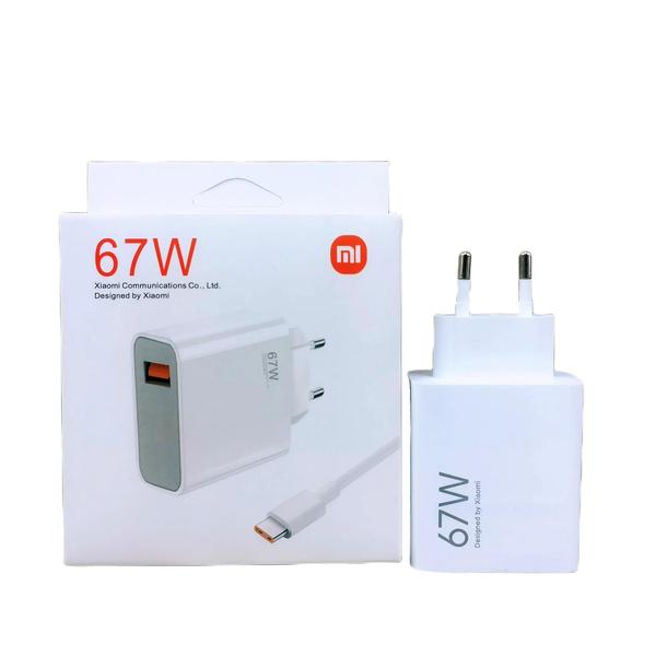 Imagem de Adaptador de Carregamento Rápido USB-C 67W para Xiaomi Redmi Note 14/13 Pro/Mi 13 Lite