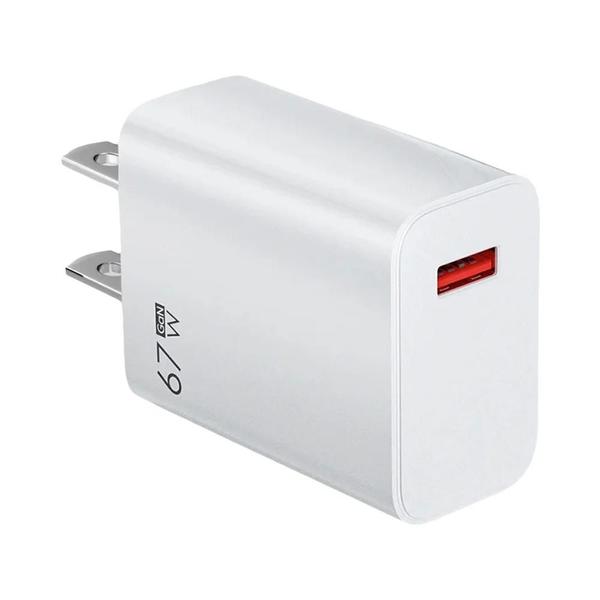 Imagem de Adaptador de Carregamento Rápido USB GaN 67W - iPhone 15, Samsung, Xiaomi e Redmi