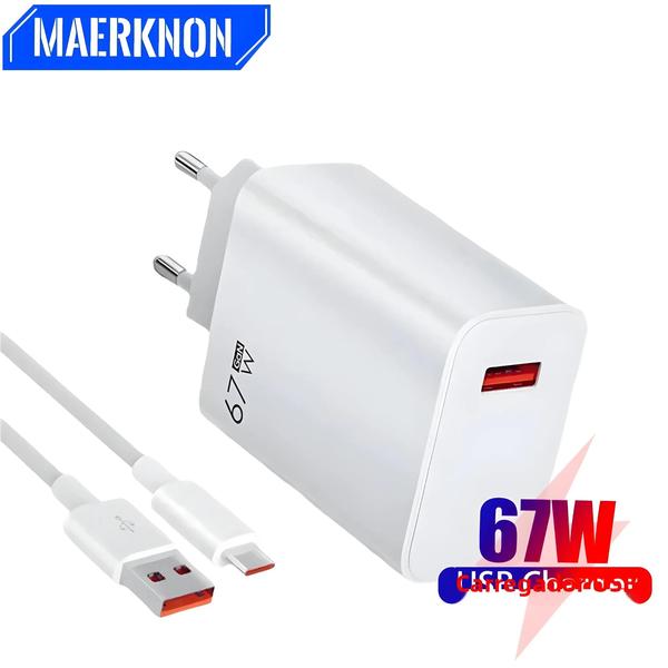 Imagem de Adaptador de Carregamento Rápido USB GaN 67W - iPhone 15, Samsung, Xiaomi e Redmi