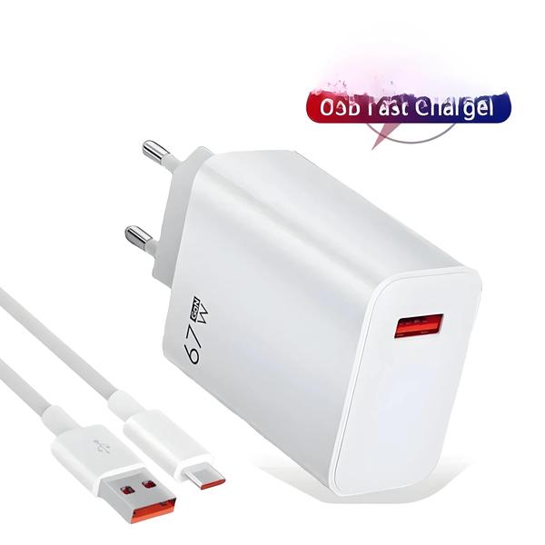 Imagem de Adaptador de Carregamento Rápido USB GaN 67W - iPhone 15, Samsung, Xiaomi e Redmi