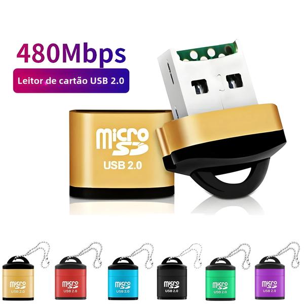 Imagem de Adaptador de Cartão de Memória Mini USB para Micro SD/TF - Alta Velocidade