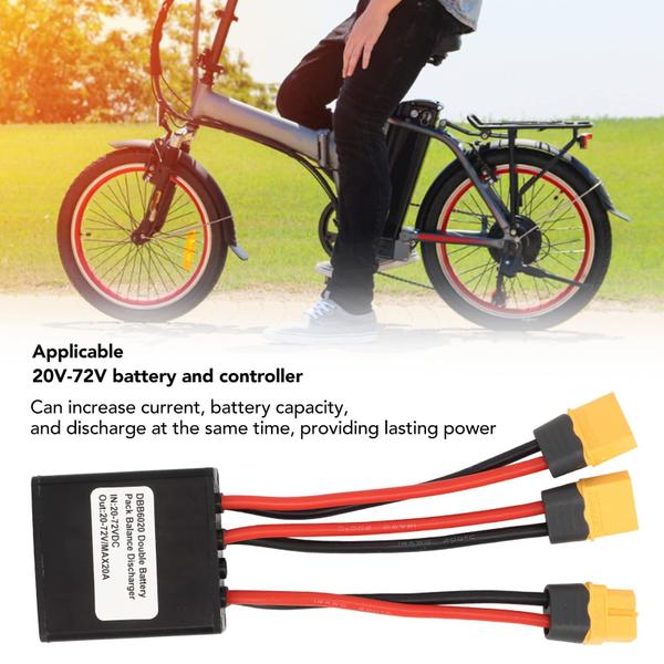 Imagem de Adaptador de conector de bateria dupla 20V-72V para bicicleta elétrica