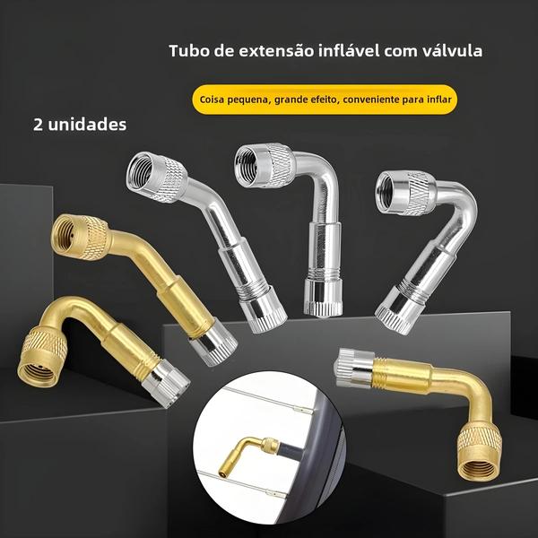 Imagem de Adaptador De Extensão De Válvula De Pneu De Caminhão De Carro De Motocicleta 2pcs 45 90 135 Graus