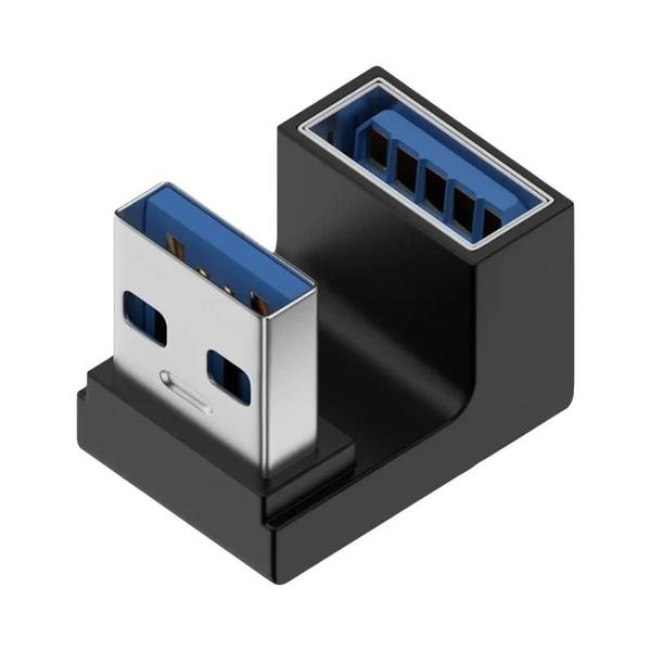 Imagem de Adaptador De Extensão USB 3.0 De Ângulo Reto 10 Gbps NNBILI Macho Para Fêmea Conector De Cotovelo