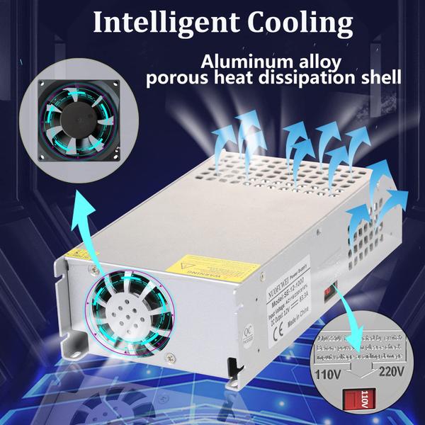 Imagem de Adaptador de fonte de alimentação NUOFUWEI DC 24V 50A 1200W 110V AC para DC 24V