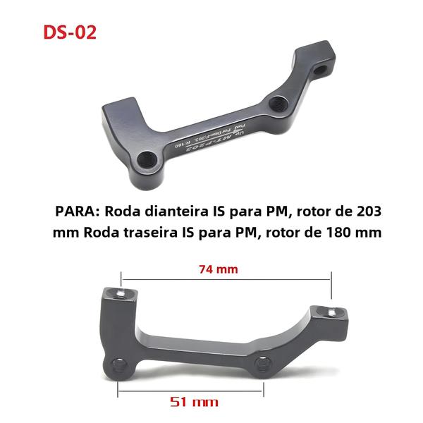 Imagem de Adaptador de Freio a Disco Ultraleve para MTB - PM a PM - 140mm e 160mm