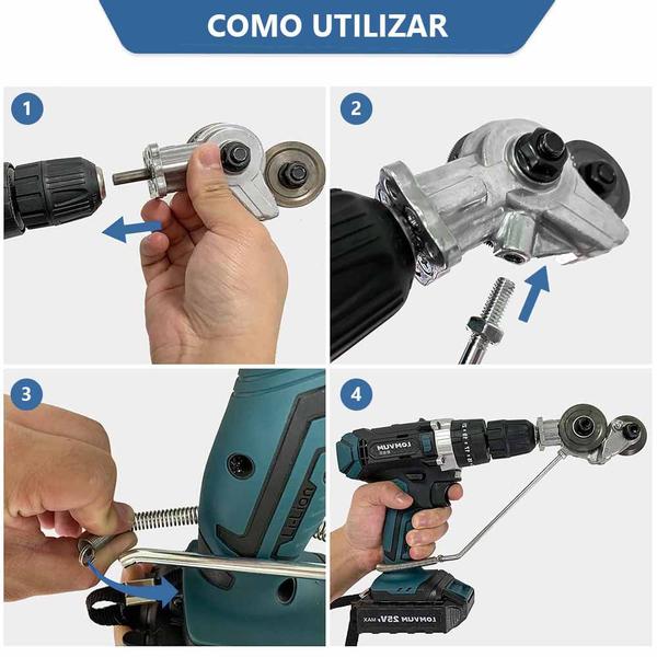 Imagem de Adaptador De Furadeira E Parafusadeira Cortar Calhas Ferro