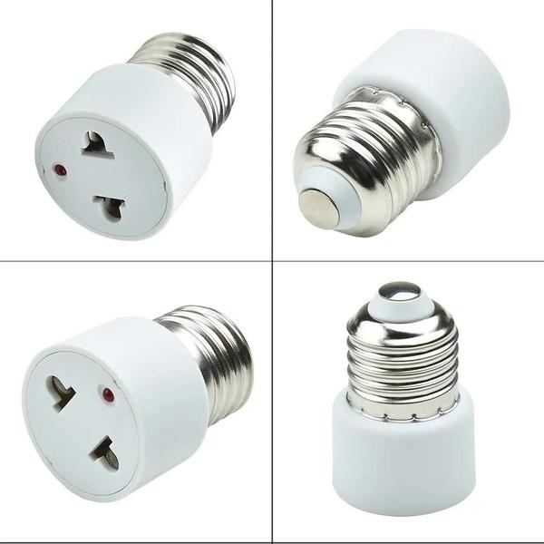 Imagem de Adaptador de Lâmpada E27 para Plugs EUA e UE - Conversor de Soquete para Luminária