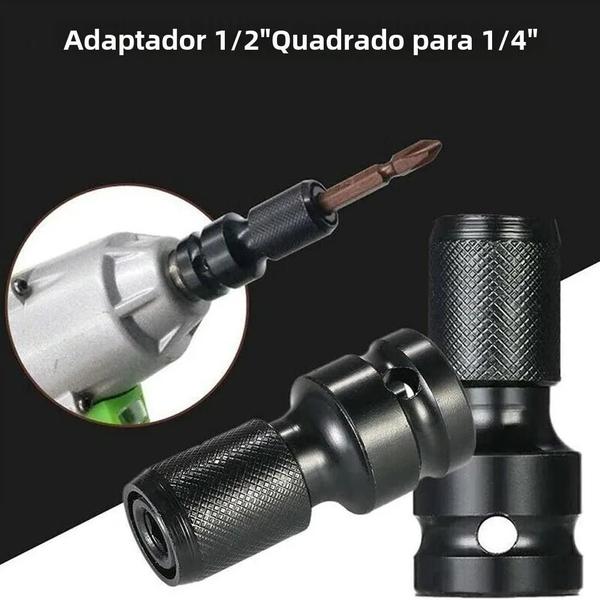 Imagem de Adaptador de Mandril de Broca 1/2" para 1/4" - Haste Hexagonal