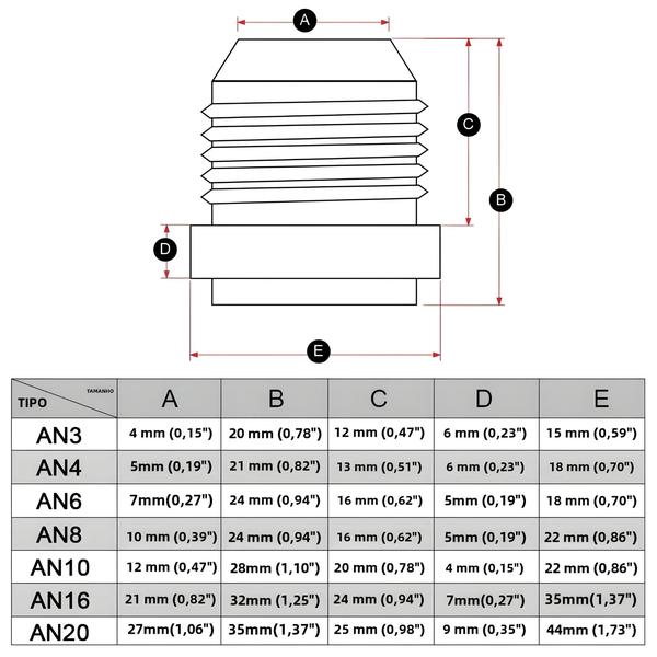 Imagem de Adaptador De Montagem De Solda De Boleto Macho De Aço Inoxidável AN6 AN8 AN10 AN12 AN16 AN20