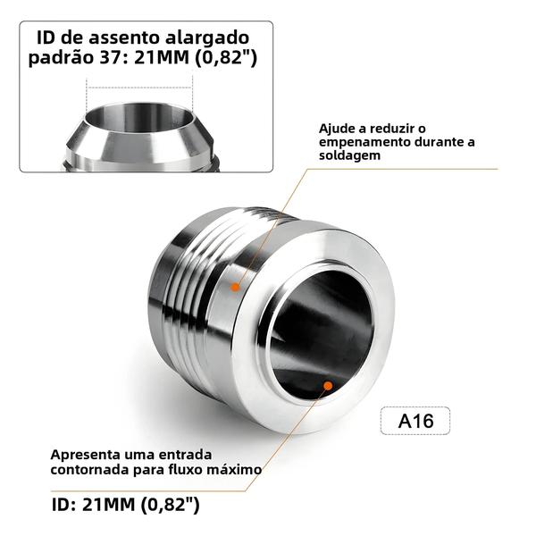 Imagem de Adaptador De Montagem De Solda De Boleto Macho De Aço Inoxidável AN6 AN8 AN10 AN12 AN16 AN20