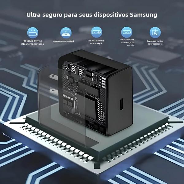 Imagem de Adaptador de Parede USB-C com Carregamento Rápido PD 45W para Samsung Galaxy S22 e S23