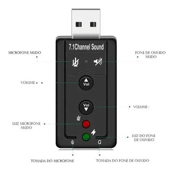 Imagem de Adaptador de placa de som usb 7.1 digital xc-adp-35 x-cell