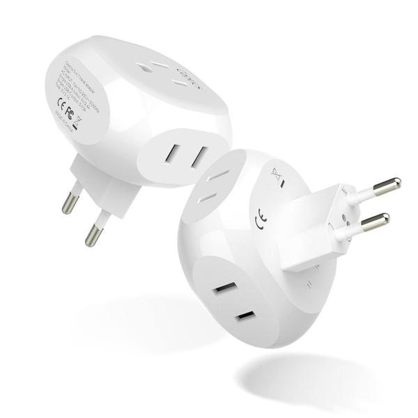 Imagem de Adaptador de plugue de viagem Ceptics Europe Power Adapter 4 entradas