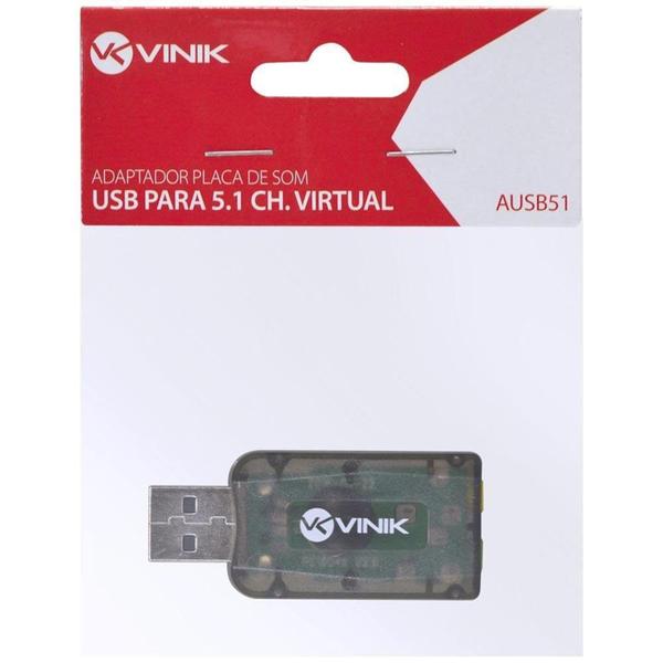 Imagem de Adaptador de Som  Vinik USB 5.1 Canais Virtual  AUSB51